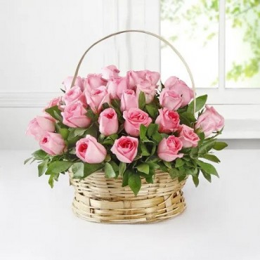 Pink Roses basket